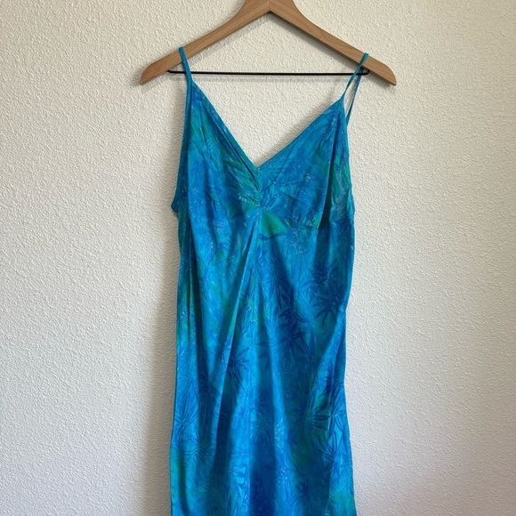 20. VTG Island Girl Women's XL Maxi Dress Hawaiian Tropical Blue Vacation Boho - Picture 2 of 9